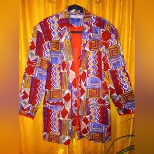 Vintage Robert Stock 100% Silk Retro Blazer EUC SZ L